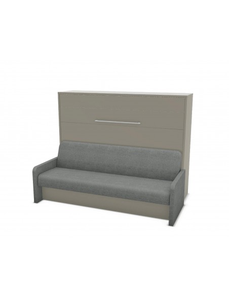 MAGIK - Armoire lit escamotable horizontale avec canapé accoudoirs en tissu