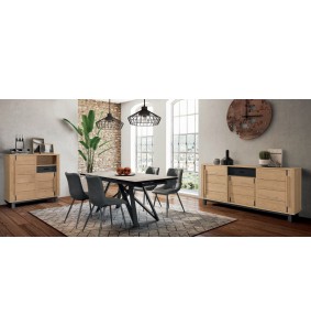 ARDEN - Table de séjour LILAS 2 allonges de 50