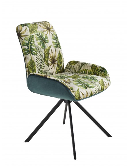 OLYMPE - Chaise pivotante avec rappel Feuilles