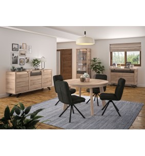EVE - Table ronde 1 allonge centrale portefeuille 50 cm