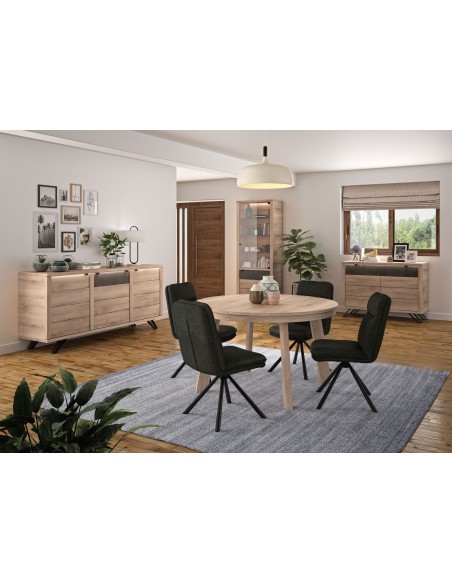 EVE - Table ronde 1 allonge centrale portefeuille 50 cm