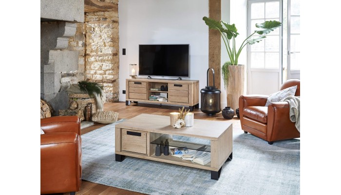 BROOK - Table basse 1 tiroir va et vient en...