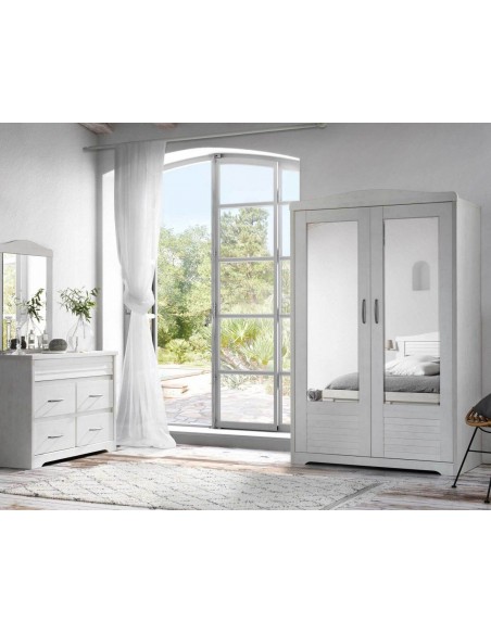OLIVIA - Armoire 2 portes battantes miroirs biseautés