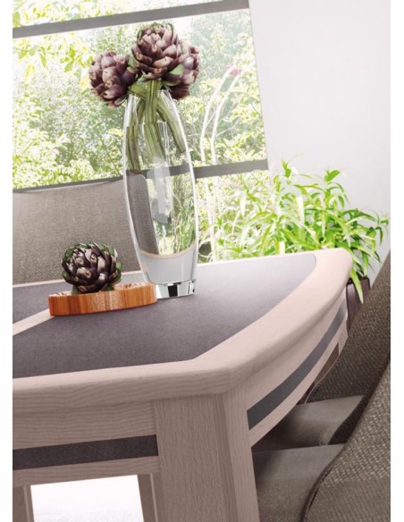 CADIX - Table tonneau extensible plateau céramique 3 finitions