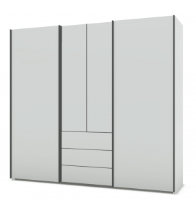 PERLA - Armoire 2 portes battantes, 2 portes coulissantes...