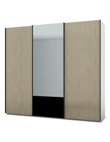 PERLA - Armoire 3 portes 1 porte miroir