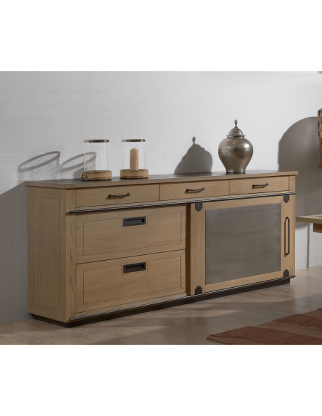 CLEVELAND - Enfilade 2 portes 4 tiroirs sur socle