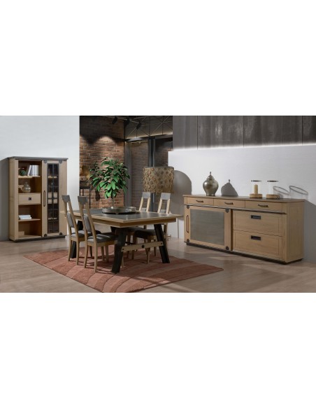 CLEVELAND - Table 4 pieds 1 allonge centrale de 90 cm