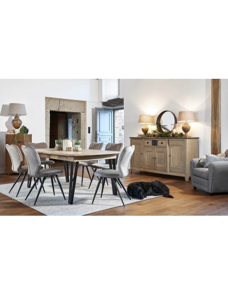 RAFFINE - Chaise tissu pied métal
