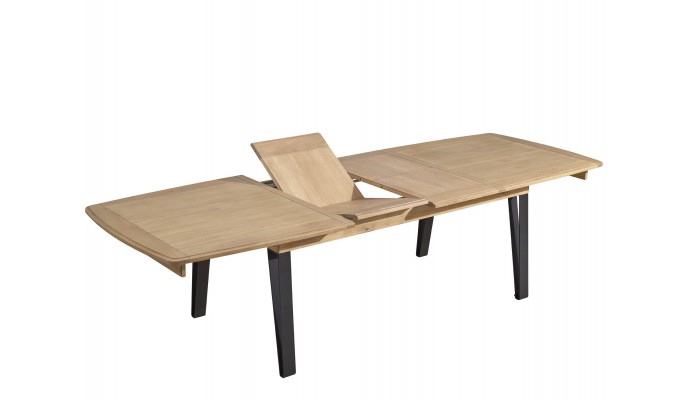 RAFFINE - Table pieds en métal 2 allonges de 46...