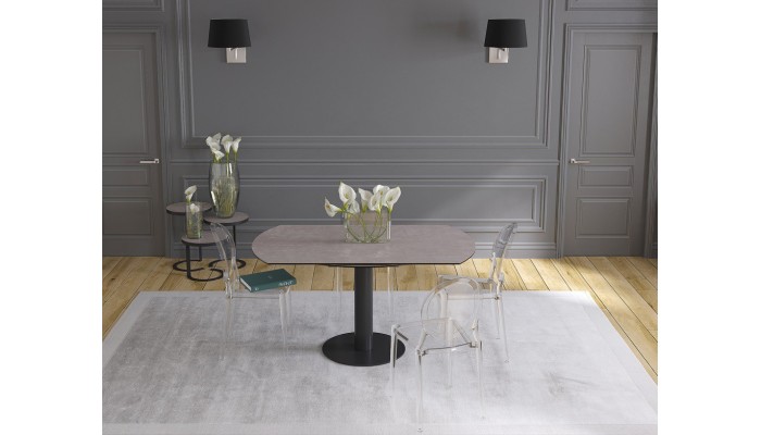UNA - Table de repas extensible deux allonges...