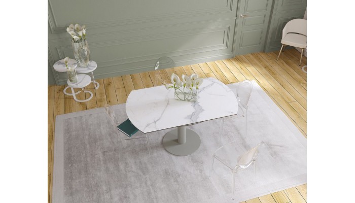 UNA - Table de repas extensible deux allonges...