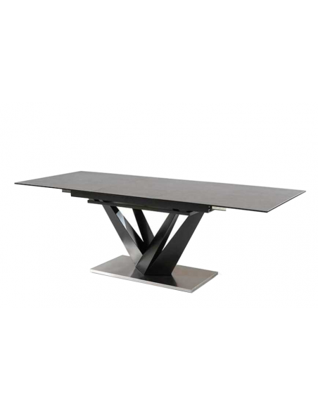 FORCE - Table D avec 1 allonge centrale de 60 cm en céramique