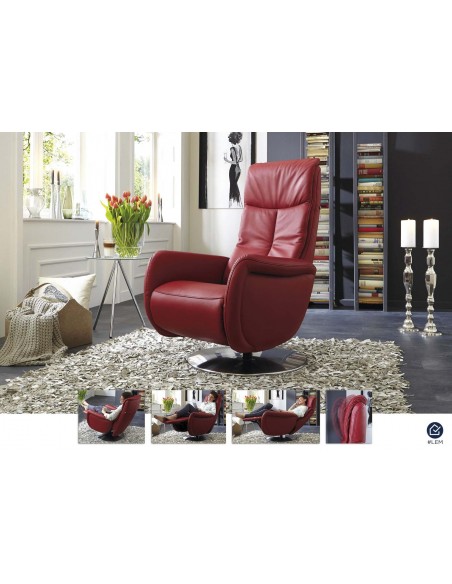 START - Fauteuil de relaxation électrique 2 moteurs cuir vachette fleur rectifiée
