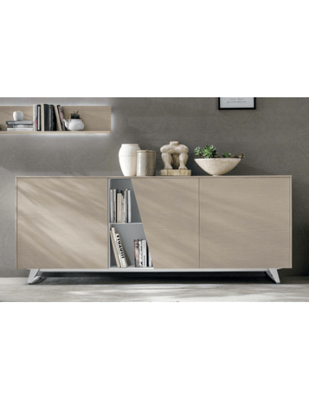 Enfilade 2 portes dont 1 diagonale SELLA 4 tiroirs 1 niche